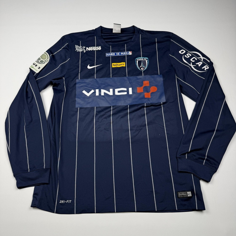 Paris FC Jersey Mens Large Blue Ligue 2 Soccer Nike Dri-FIT Long Sleeve Mohsni 3